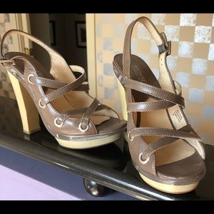 Michael Kors taupe platform sandals